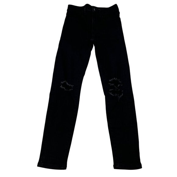 American Eagle Womens Jeggings Distressed Black Size 00 Short - Picture 1 of 8
